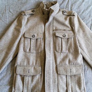 Express wool military field jacket coat